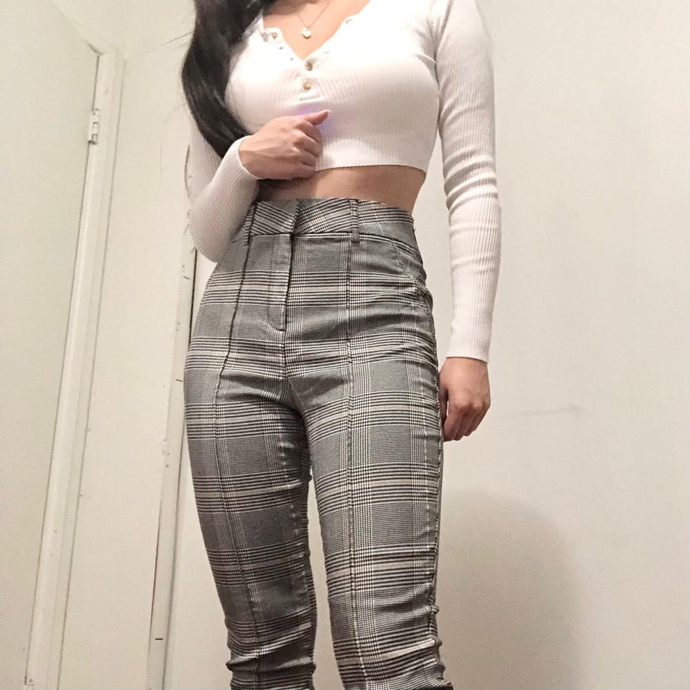 Plaid Tailored Dress Pants S